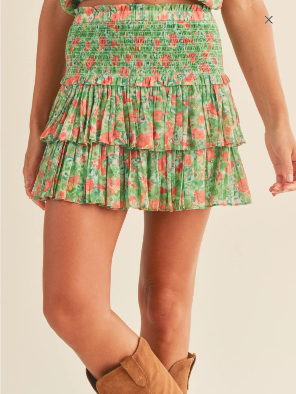 Reset Shanae Smocked Skirt Size S